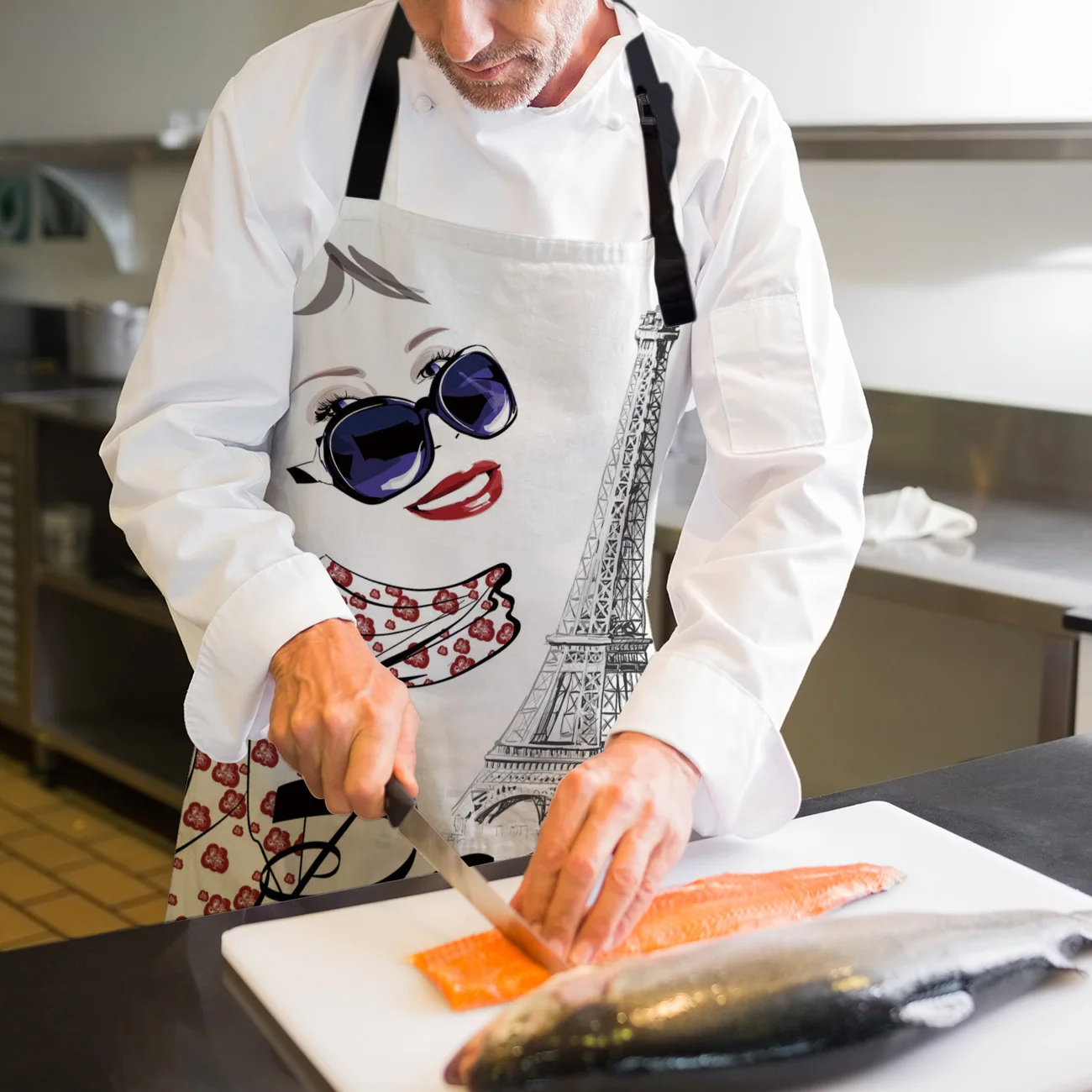 Красивая девушка Париж башня очки юбка искусство Европа узор кухня фартук для