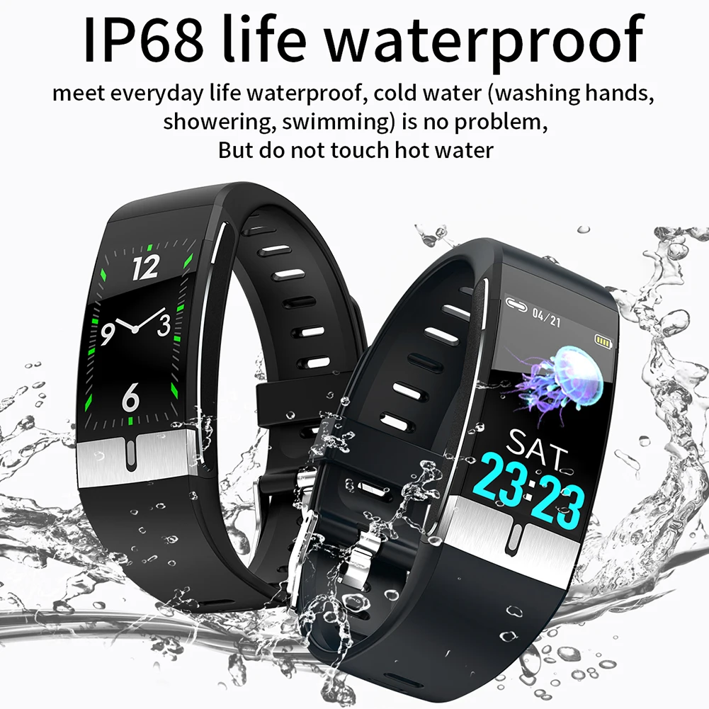 Фитнес трекер Браслет E66 смарт браслет PPG ЭКГ температура тела монитор сердечного
