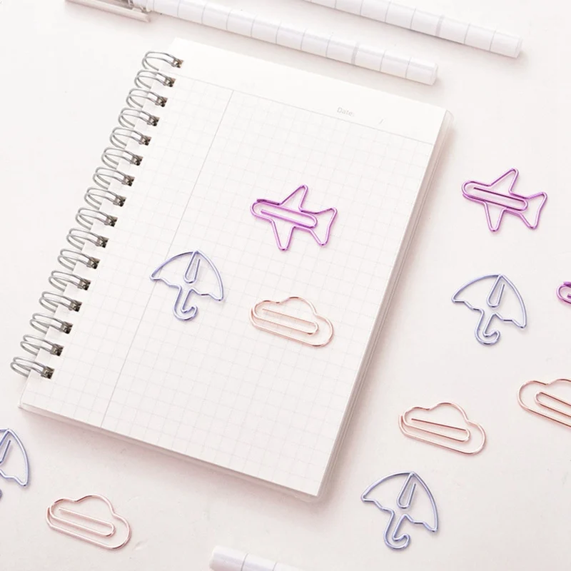 

12pcs/set Cartoon Shape Mini Paper Clips Kawaii Stationery Clear Binder Clips Photos Tickets Notes Letter Paper Clip Stationery