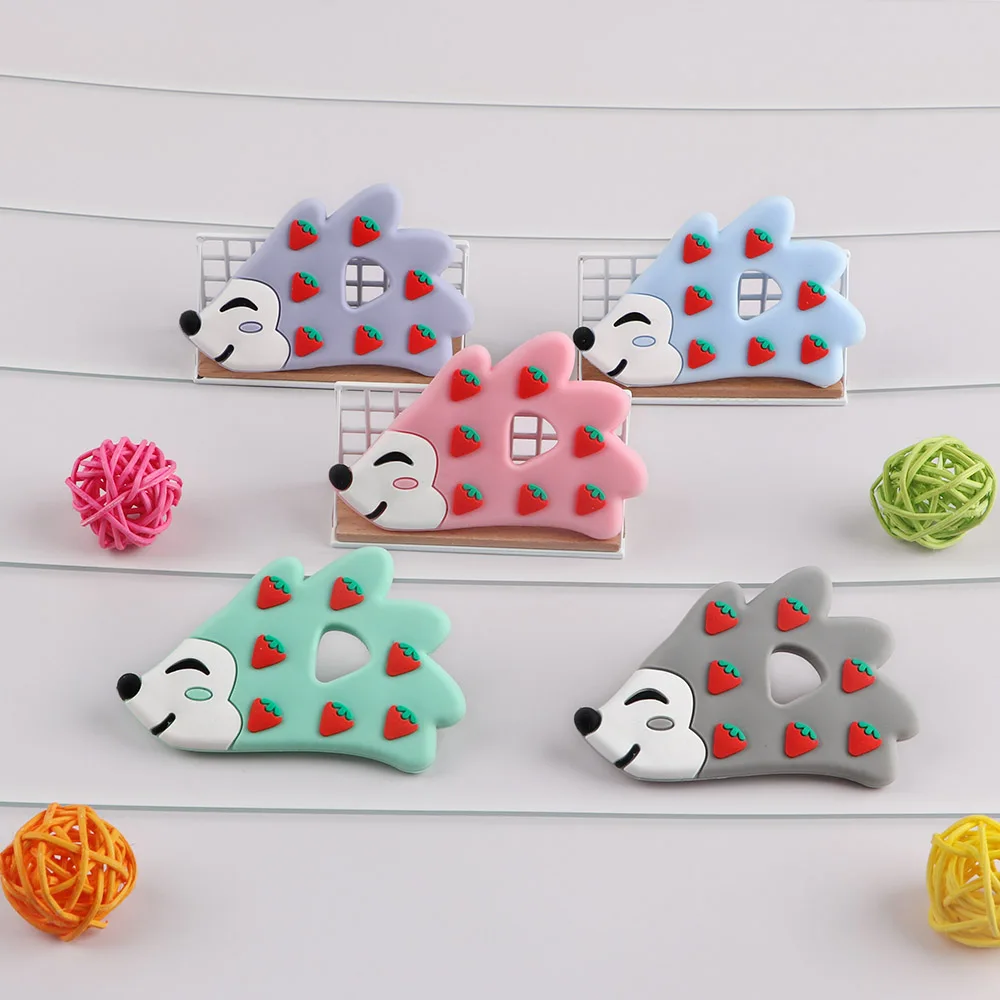 Kovict-mordedor de silicona de grado alimenticio para beb&eacute;, accesorios de cadena de chupete masticables de dibujos animados de animales, 1 ud.-1