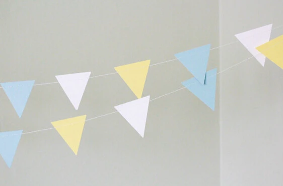 2 метра Белый Синий Желтый бумажные флажки украшения в виде флагов баннер из