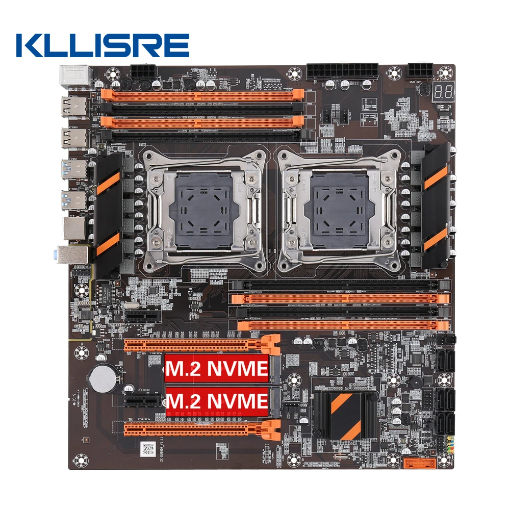 Материнская плата Kllisre X99 с двумя процессорами LGA 2011 v3 E ATX USB3.0 SATA3 Xeon слотами