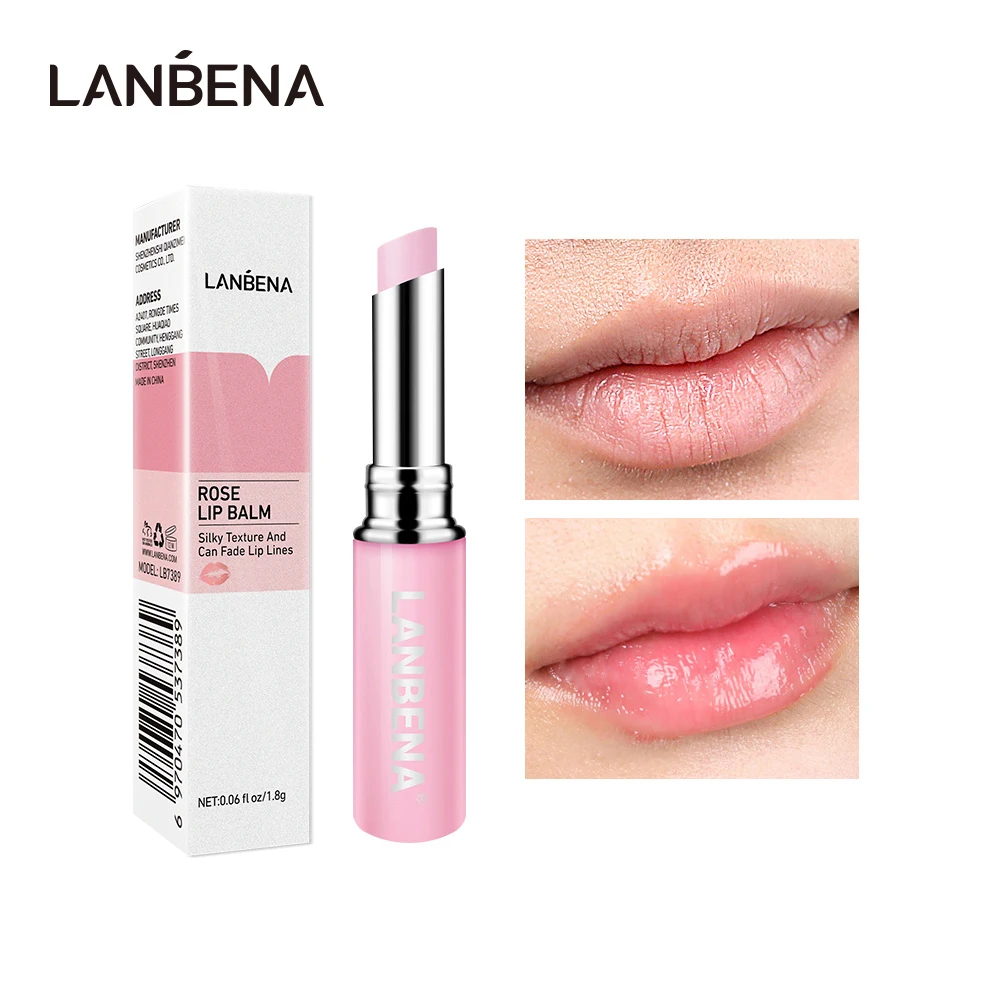 

LANBENA Rose Lip Balm Natural Extract Lipstick Fade Lines Nourishing Moisture Lips Care Relieve Dryness Long Lasting Daily Use