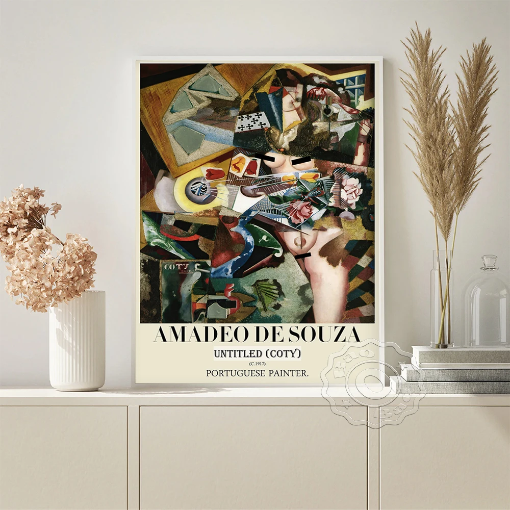 

Amadeo De Souza Cardoso Prints Wall Art Poster Abstract Retro Canvas Painting Home Decor Living Room Bedroom Housewarming Gift