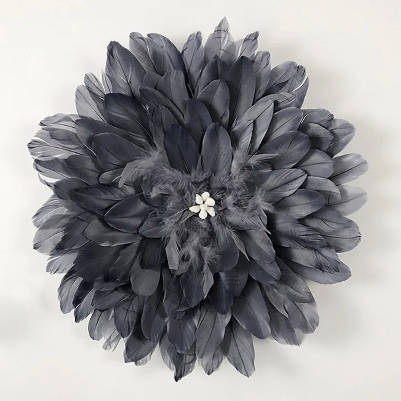 

100% Hand-woven Room Decoration Handmade Feather Sunflowers Shape Nordic Style Wall Hanging Decoration Habitacion Decoracion