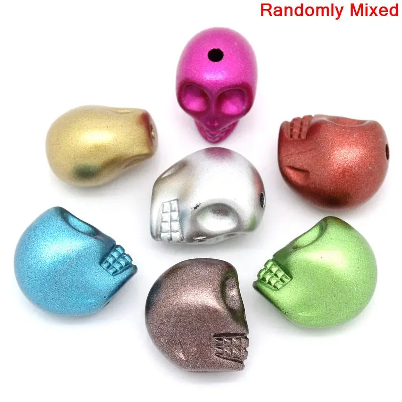 

20PCs Multicolor Acrylic Spacer Beads Halloween Skull For Jewelry Making DIY Bracelet Necklace Women Party Charm Loose Beads