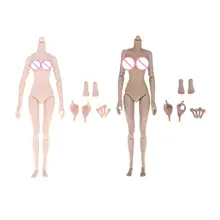 Super Flexible 1/6 Scale Female Body Naked Big Bust Doll Action Woman Figure Toy w/ Spare Accessory DIY Parts 25.5cm