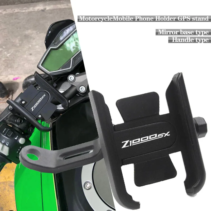 

For KAWASAKI Z1000SX Z 1000 SX Motorcycle CNC Handlebar Rearview Mirror Mobile Phone Holder GPS stand bracket LOGO Z1000SX