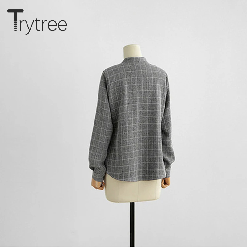 Весенняя женская блузка Trytree повседневная однобортная свободная Модная стильная