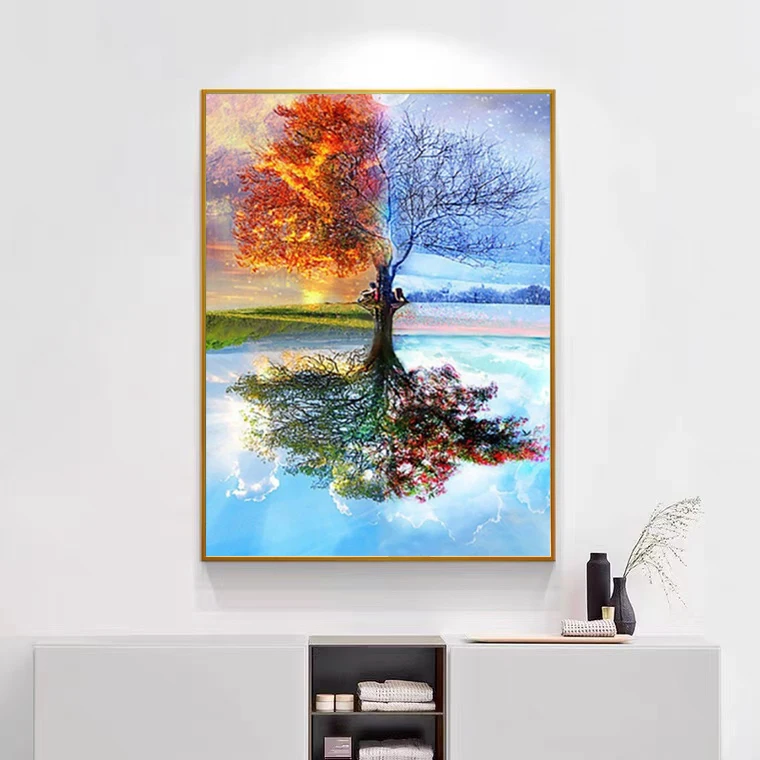 5d полноразмерная алмазная живопись gxul для творчества пейзаж весна лето осень и