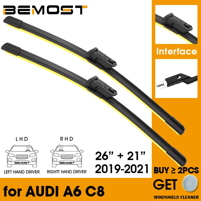 

Car Wiper Blade Front Window Windshield Rubber Silicon Refill Wiper For Audi A6 C8 2019-2021 LHD/RHD 26"+21" Car Accessories