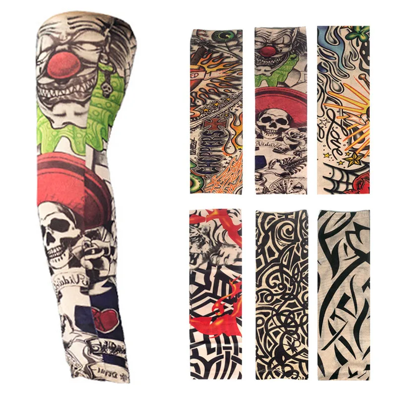 6 типов нейлоновых 3D татуировок напечатанные рукава для защиты от солнца на