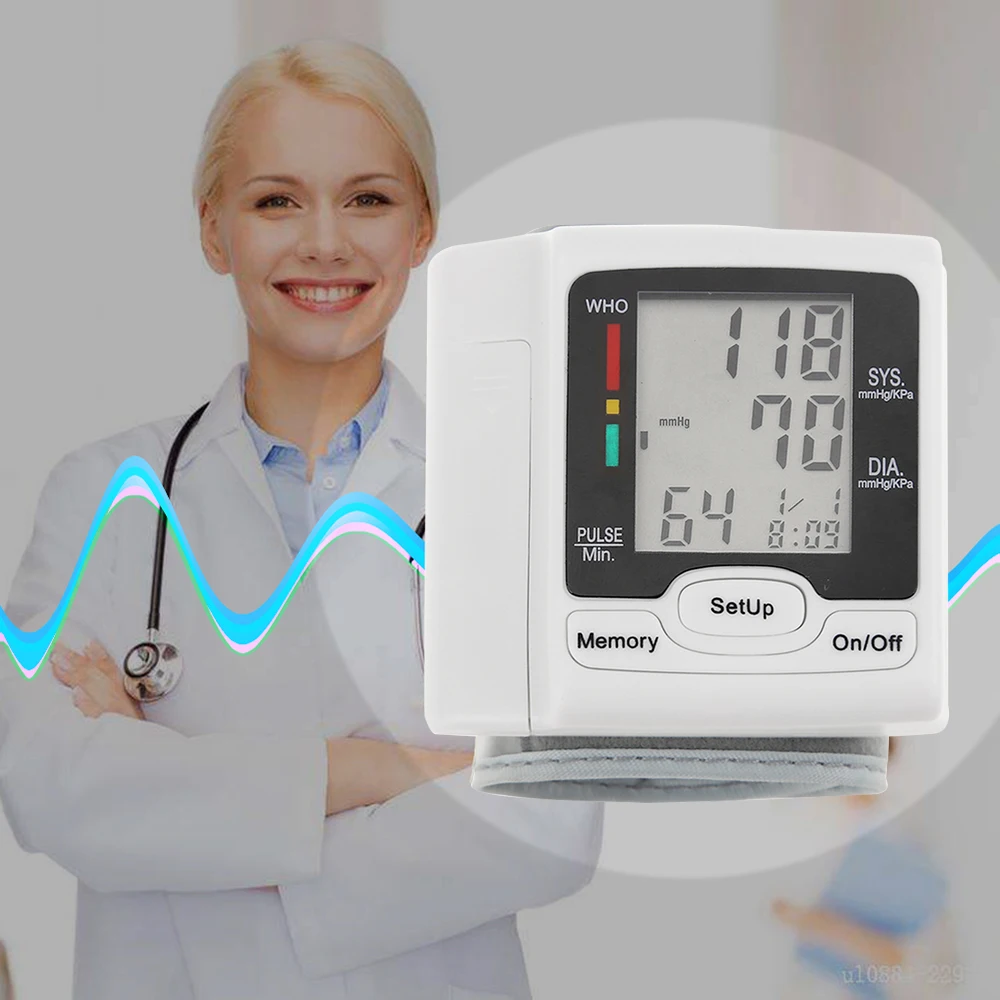 Тонометр на запястье сфигмоманометр монитор артериального давления + цифровой