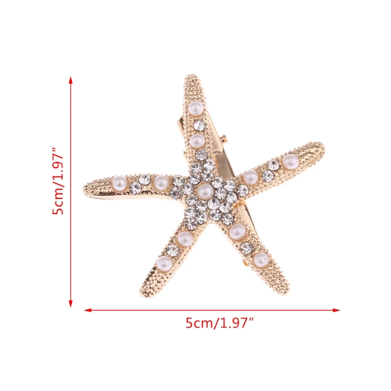 

Hair Clip Simulation Starfish Rhinestone Women Jewelry Headdress Wedding Luxury