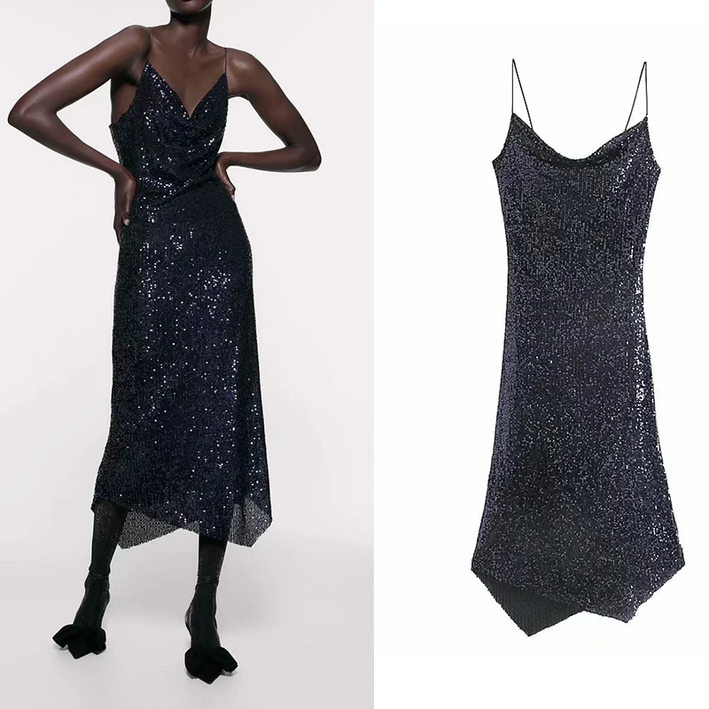 Za 2019 Лето хит продаж женское нижнее белье с блестками Элегантное платье без