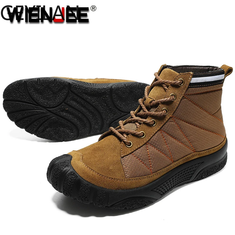 Мужские ботинки для пеших прогулок зимние повседневные теплые кроссовки
