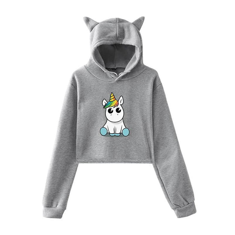 Толстовка в стиле Харадзюку; забавные толстовки с единорогом; Bluza damsk; Женский пуловер; Одежда для девочек-подростков; Осенняя теплая уличная одежда - Цвет: 18