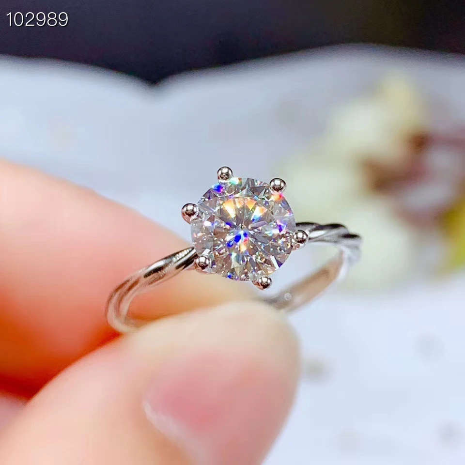 

heart crackling moissanite gemstone ring for girl silver jewelry gift birthday party engagement ring fine jewelry 925 silver new