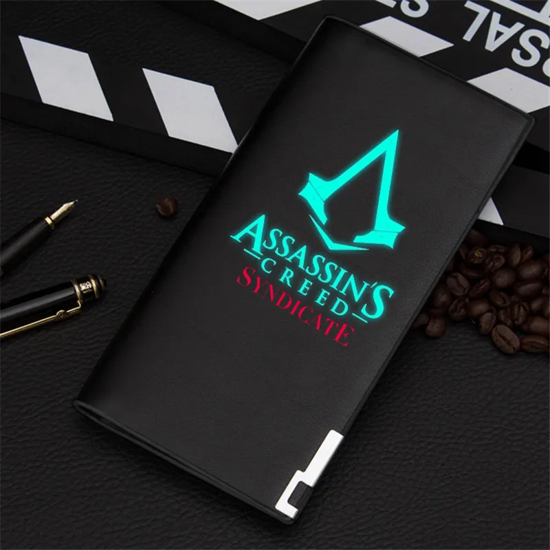 Новое поступление, кошелек для игры Assassins, черная светящаяся Сумочка унисекс, подарок для подростков, Модный стильный мужской кошелек из искусственной кожи