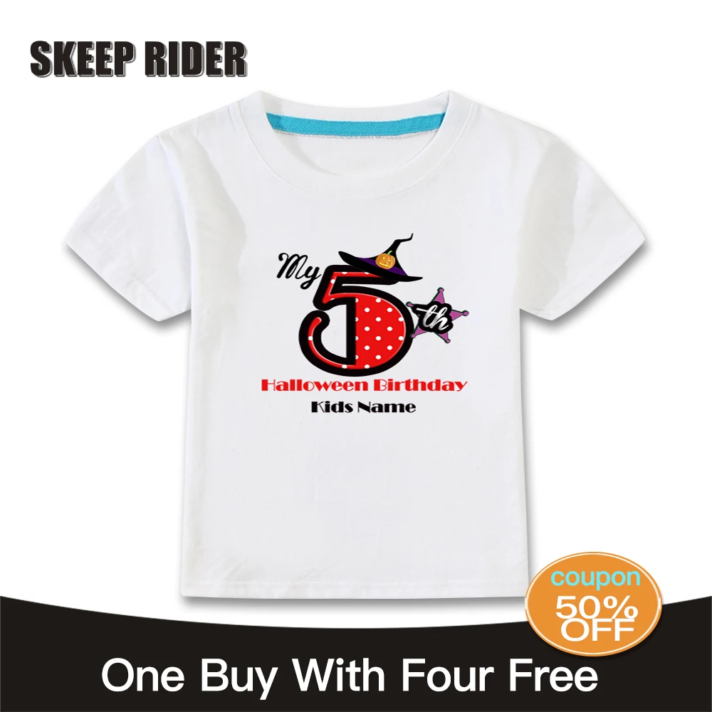 Костюм на Хэллоуин для мальчиков рубашки детей От 2 до 14 лет девочек футболка С