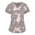 Униформа женская с коротким рукавом и принтом животных