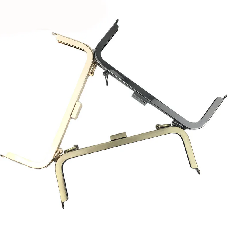 21cm Copper Black Light Gold Metal Purse Frame Women Handle Clutch Bag Accessory DIY HandBag Frame Kiss Clasp Lock Hardware 6pcs