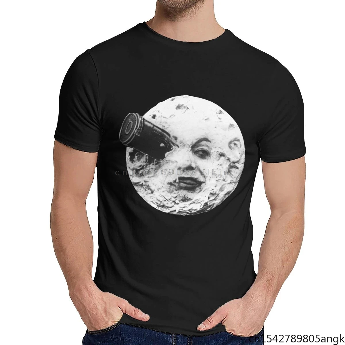 

Cartoon Moon Georges Melies Twin Peaks Party Homme T Shirt For Man Soft Pure Clothes Round Collar