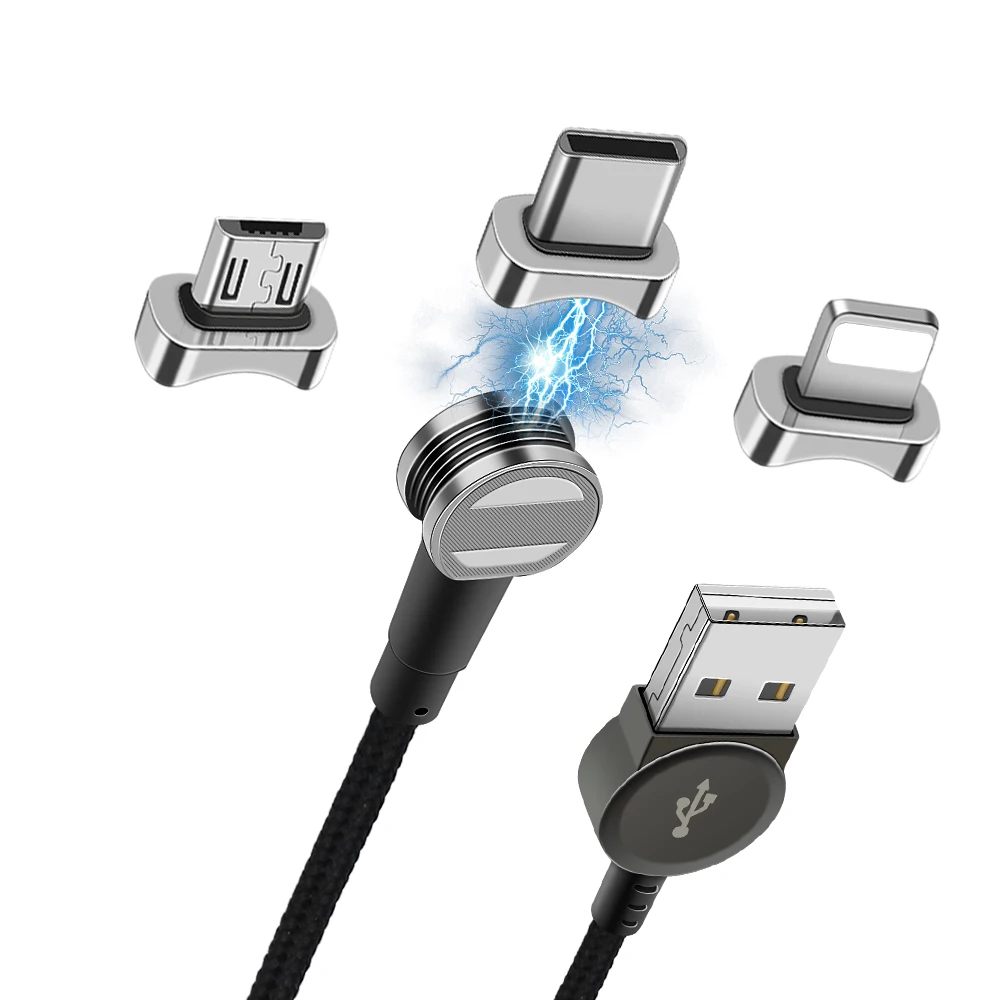 1 2 м супер сильный магнитный 3 в адаптер зарядный кабель Type C Micro USB для Iphone Android