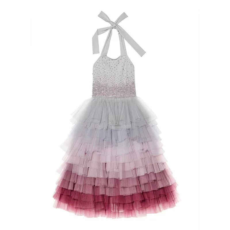 Балетное платье-пачка без рукавов для девочек Многослойное платье принцессы с