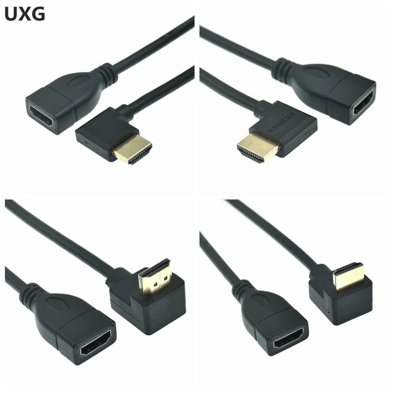 

15cm Up & Down & Right & Left Angle HD-1.4 A Type Male To Female 1.4v Extension Connector Adapter HDMI-compatible Cable Angled