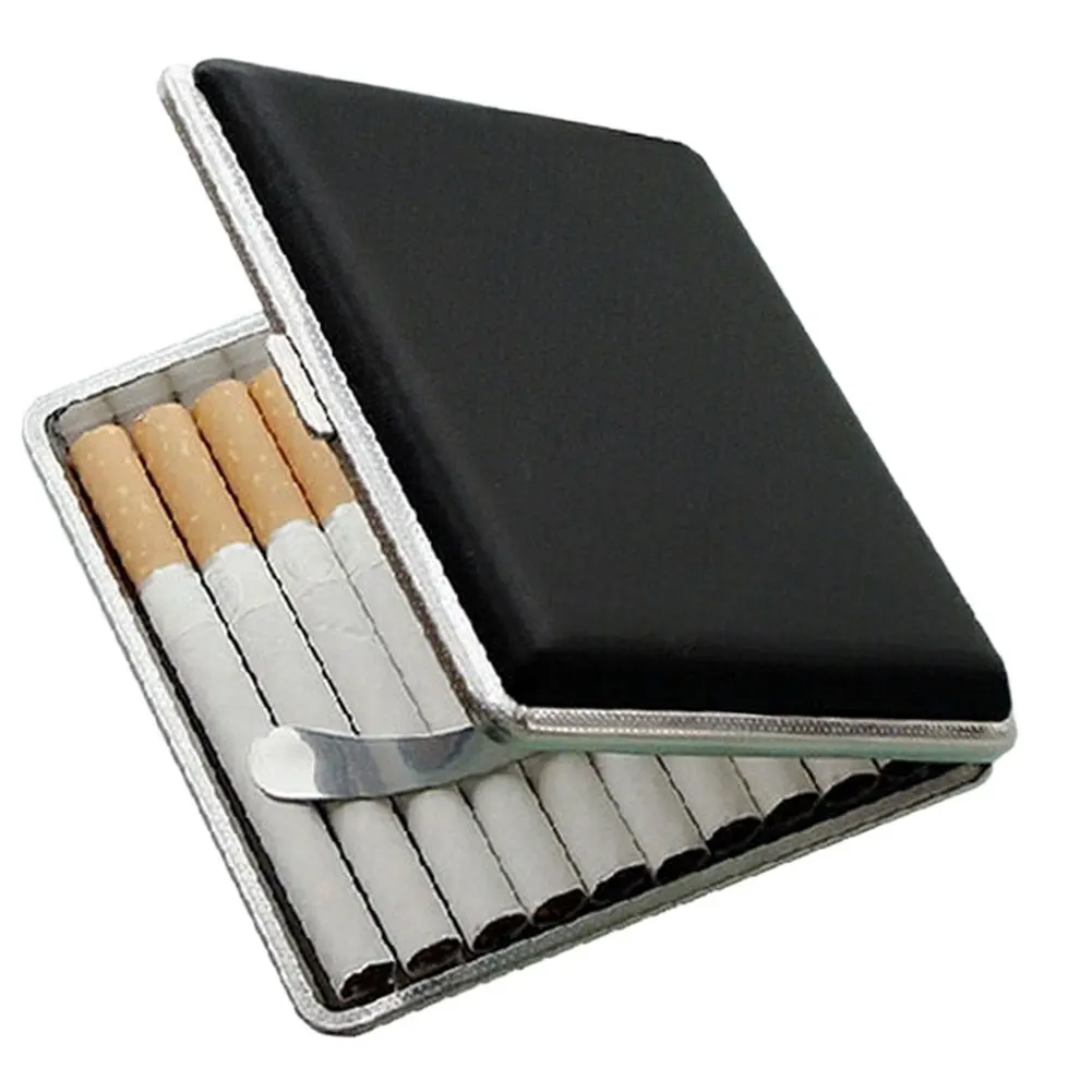 

Fashion Design Leather Pocket Cigarette Tobacco Case Box Holder Tobacco Storage Case Beat Gift for Men storage organizer