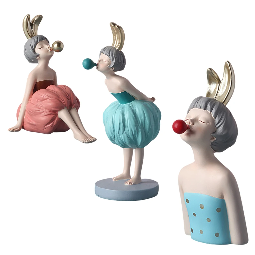 

Bubble Girl Modern Young Girl Figurines Resin Desktop Decor Art