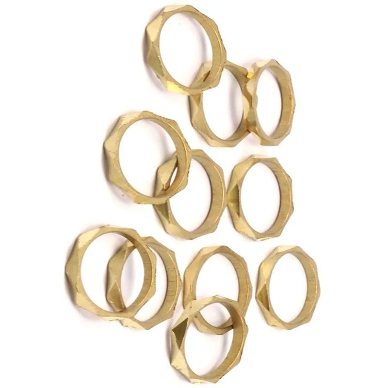 

12 шт. Граненые кольца из сырой латуни N500.n498.n499.n501.n502.n503.