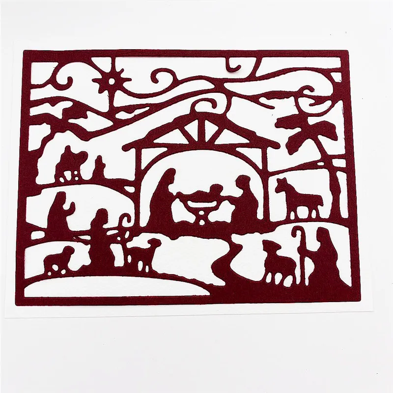 Религия молитвенные металлические Вырубные штампы венок трафареты для сделай