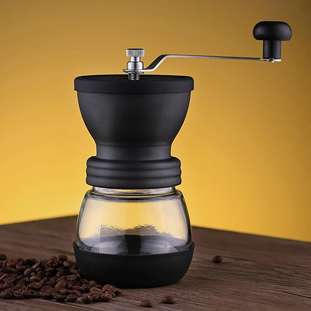 

Portable Coffee Pot Coffee Machine Hand-cranked Home Coffee Grinder Coffee Bean Grinder Boiled Milk Coffee Kettle for Gift 1set