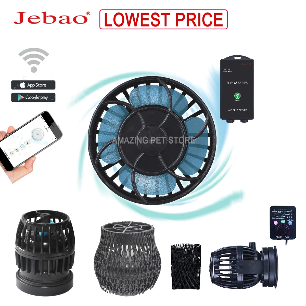 Устройство для создания волн Jebao с Wi Fi устройство SW2 SW4 SW8 SW15 RW4 RW8 RW15 RW20 PP4 PP8 SLW SOW