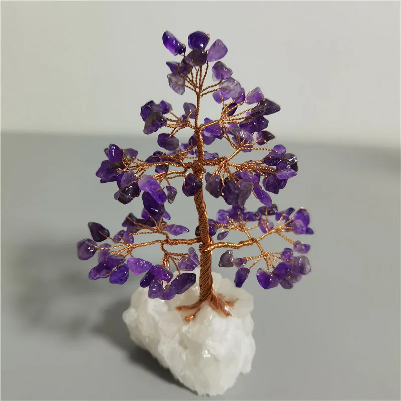 1pc Natural Amethyst Rose Quartz Tree of Life Rock Mineral Specimen Reiki Healing Home Decoration DIY Gifts Souvenir | Дом и сад