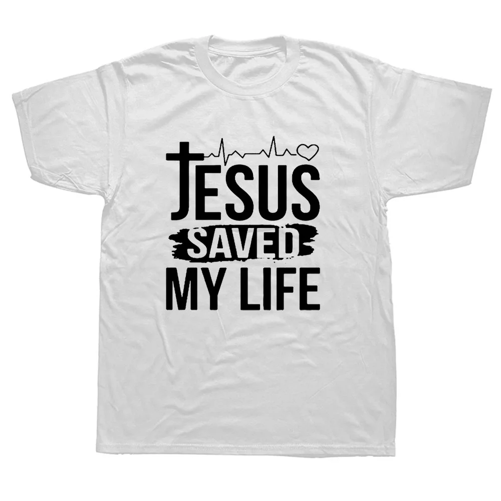 Летние футболки с принтом Иисуса спасла мою жизнь хлопковые топы коротким