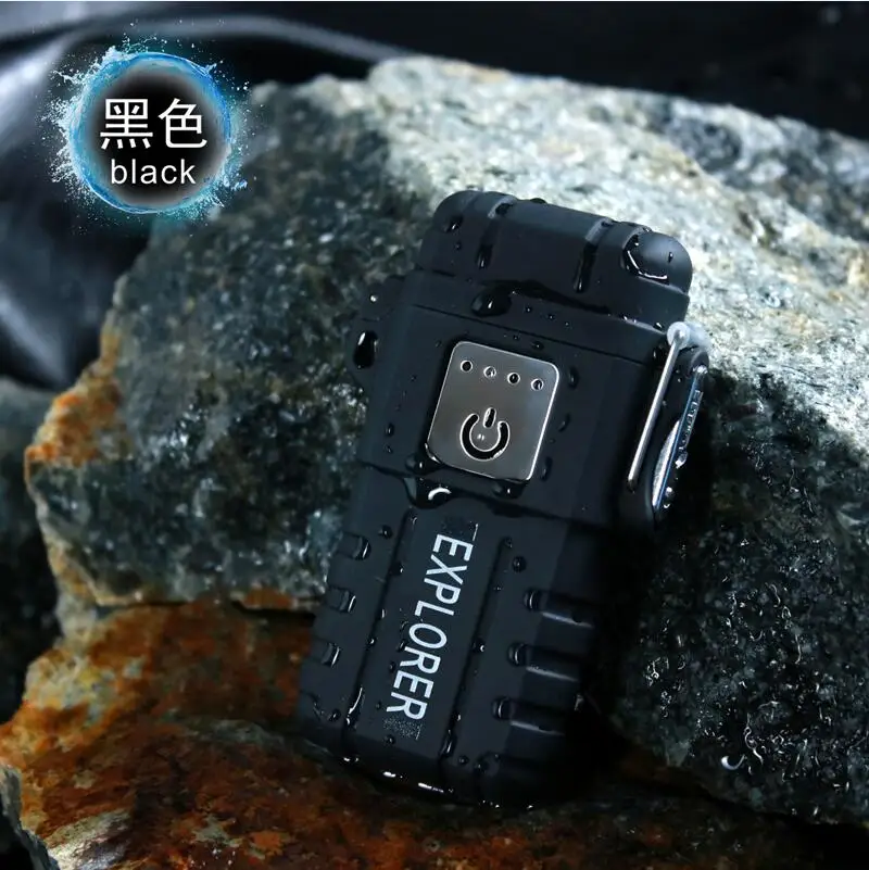 2 Usb зарядка сенсорный датчик переключатель открытый кемпинг спортивная водонепроницаемая Зажигалка показывает батареи импульсный плазменный двойной дуговой прикуриватель - Цвет: 2