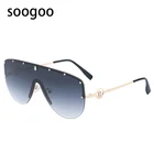 Модные солнцезащитные очки без оправы для мужчин и женщин, цельные винтажные Квадратные Солнцезащитные очки из сплава, женские роскошные брендовые дизайнерские ретро очки uv400