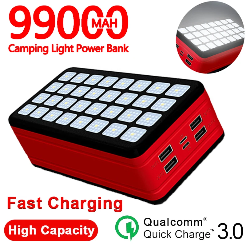 99000mAh внешний аккумулятор портативное зарядное устройство большой емкости