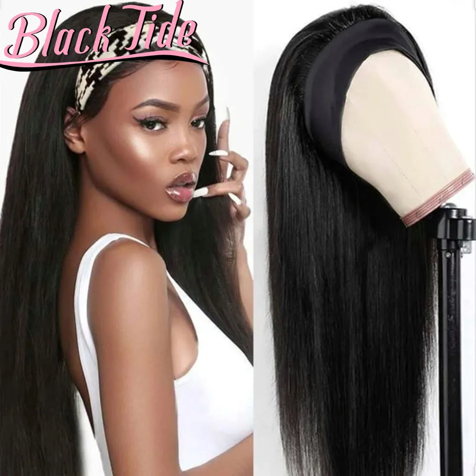 

Headband Wig Human Hair Straight Hair Wig Remy Headband Wigs Malaysian 150% Head Band Wigs Human Hair Scarf Headbands For Women