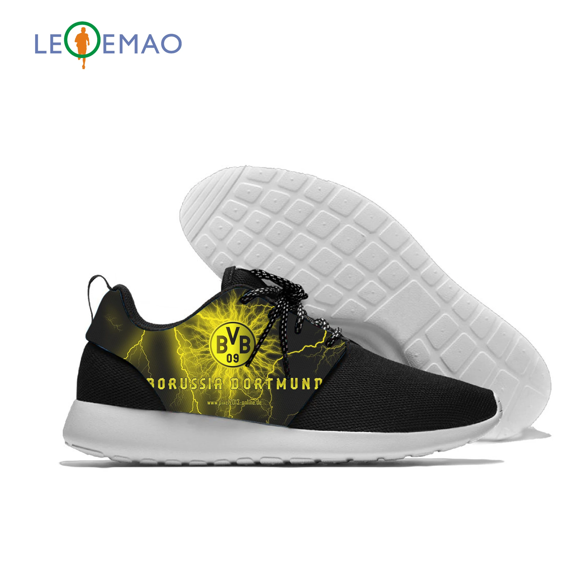 

Customized Men Shoes Dortmund Low Top Shoes Independent Design Sneakers Style Male Breathable Custom Borussia Fans Shoes