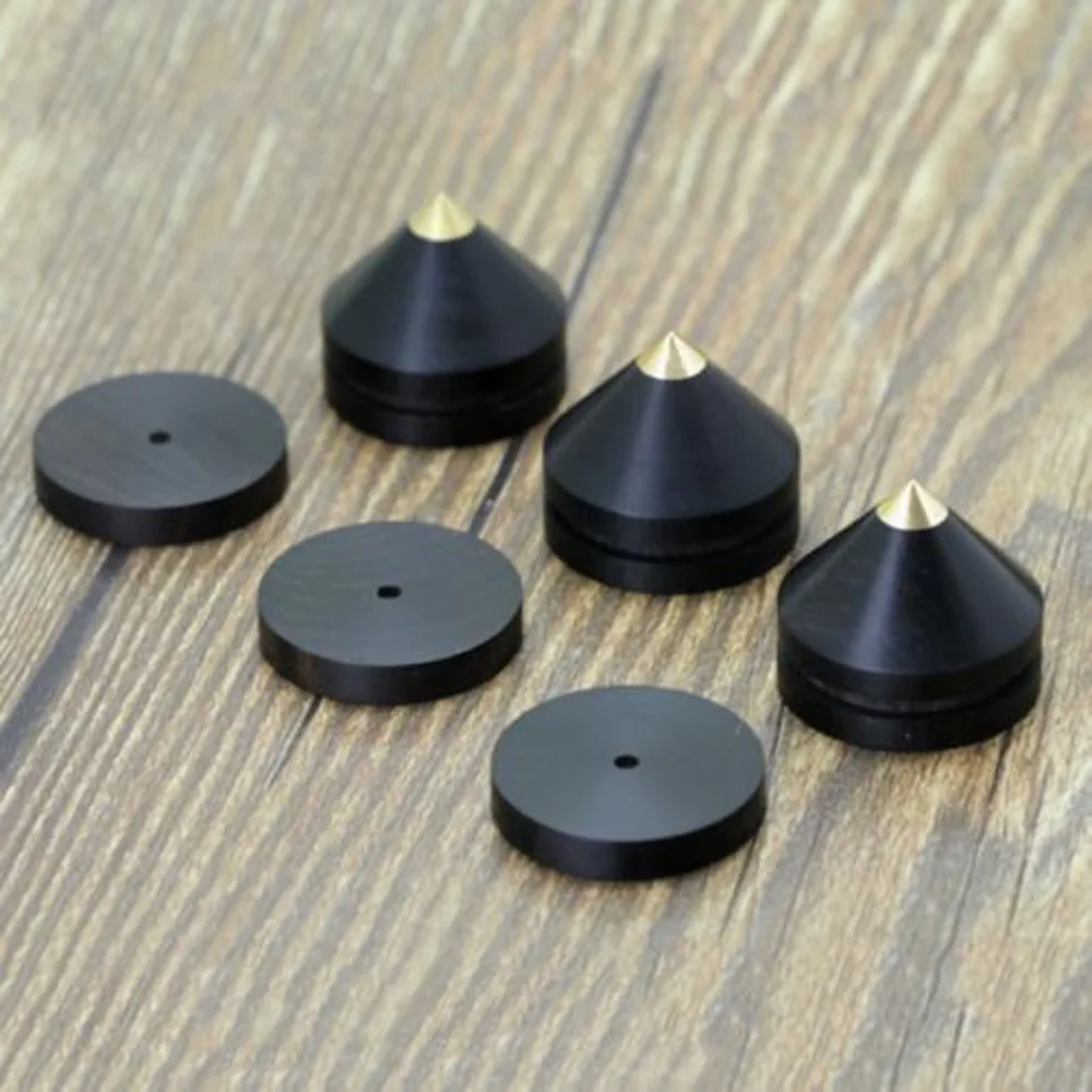 4 шт. 23 мм эбеновый динамик Спайк изоляция деревянная медная подставка для ног шип
