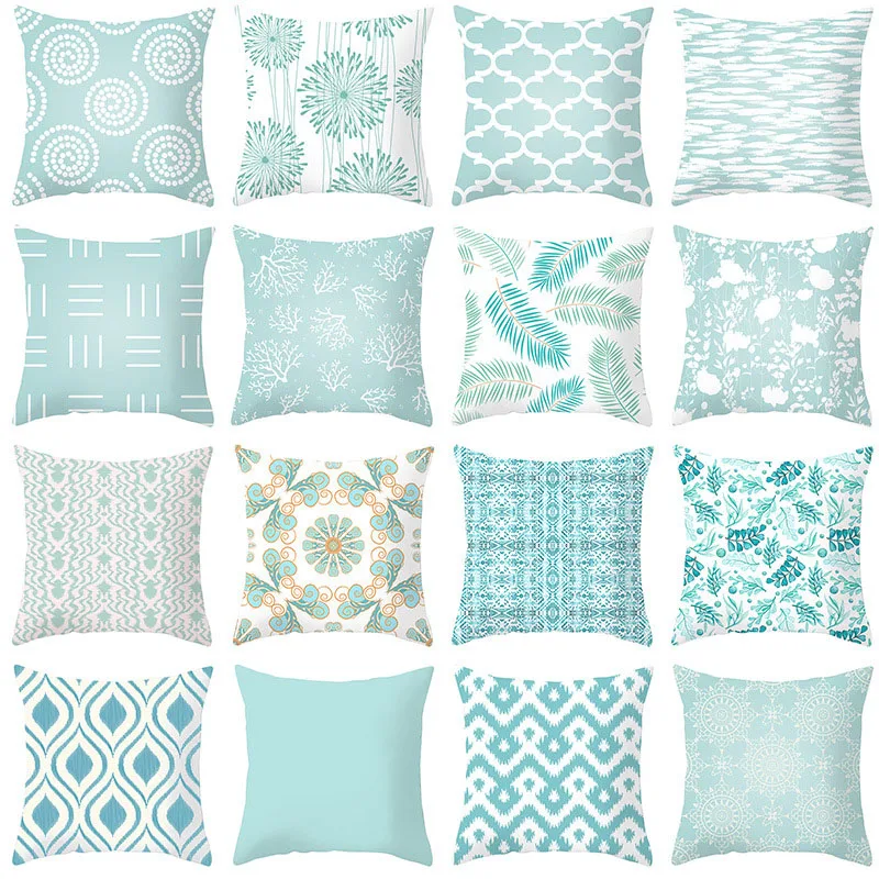 

Boho Mint Green Pillow Case Decorative Cushion Cover 45*45cm Modern Geometry Printing Pillowcase Sofa Couch Throw Pillows Cover