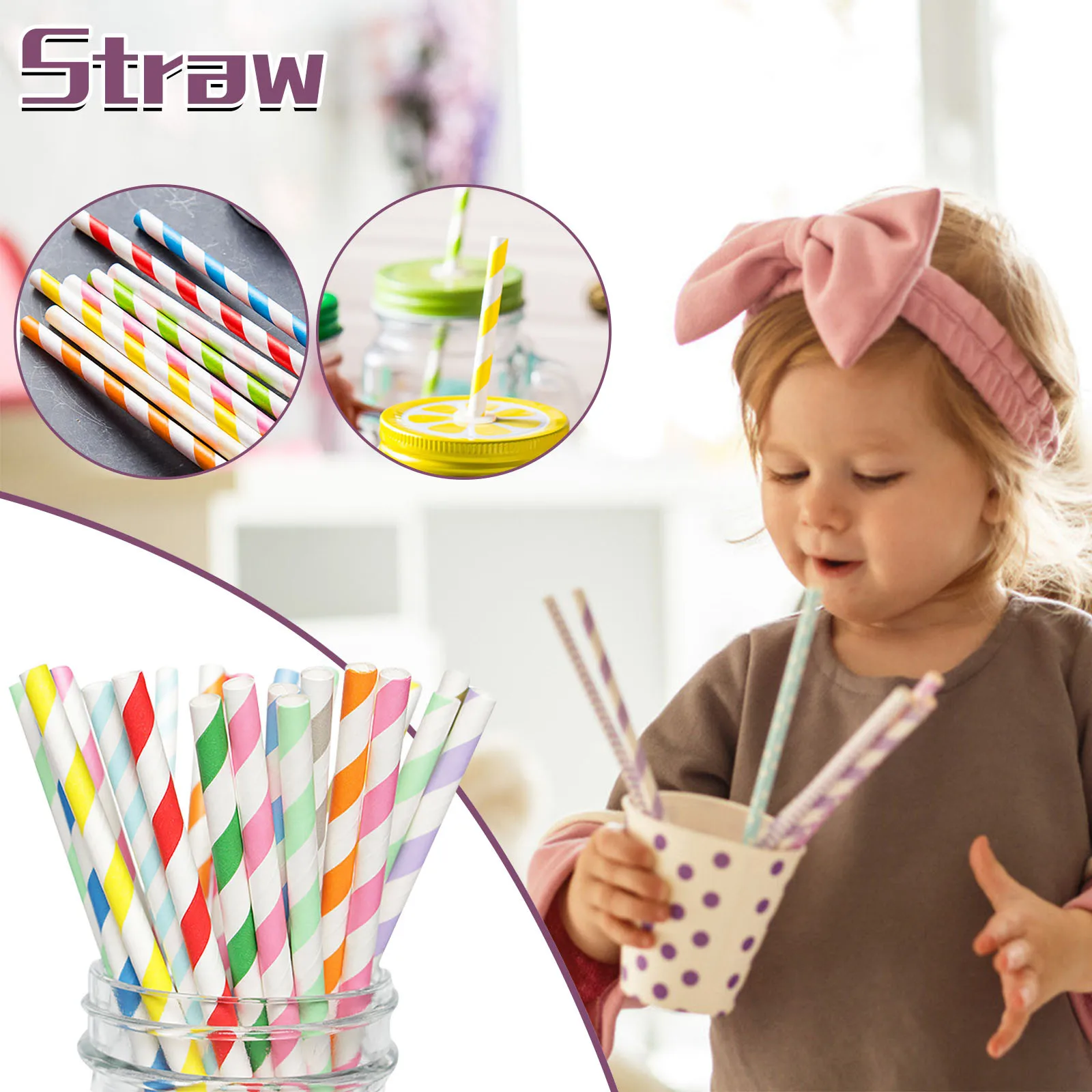 

Одноразовые Соломинки для защиты окружающей среды, креативные цветные бумажные Соломинки, креативные Соломинки