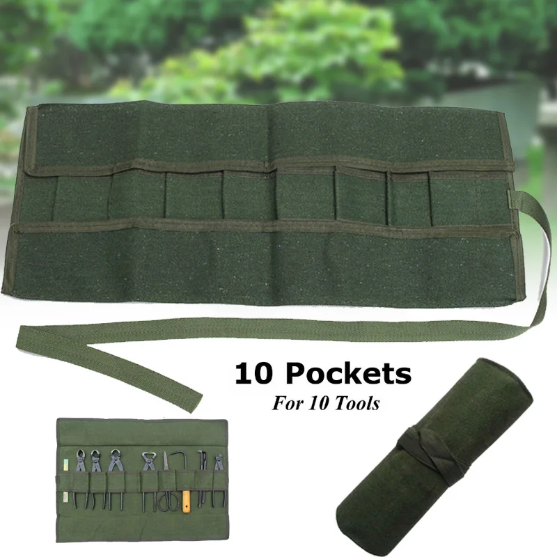 600x430Mm Japanese Bonsai Tools Storage Package Roll Bag Canvas Tool Set Case Newly Hot 2021 Tool Bag Tools Packaging lpfk