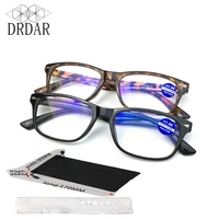 drdar new 2021 anti blue light reading glasses high quality hyperopia square frame black leopard color male womens universal