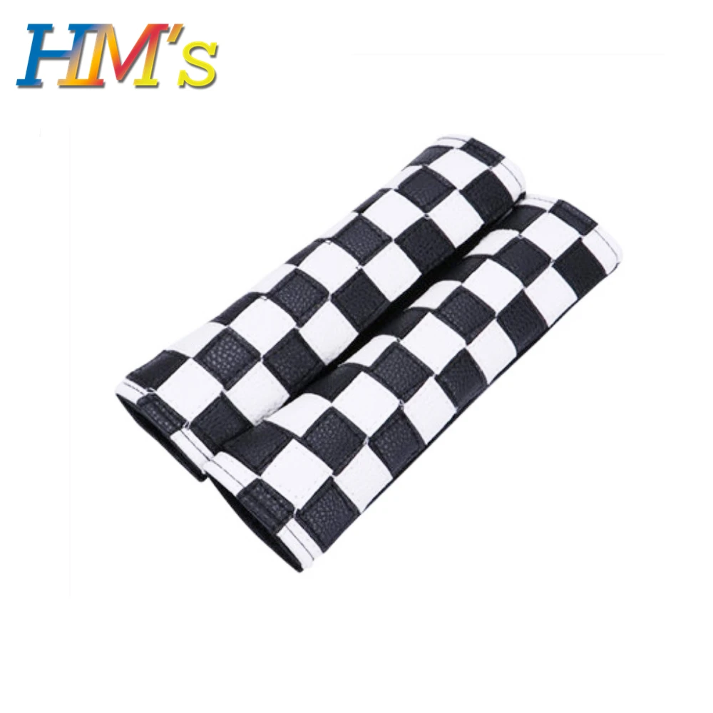 Checker For Mini Cooper R56 F56 F55 Car Seat Belts Covers Padding for Countryman R60 F60 for Mini Clubman F54 R55 Seat Belt Protective - Название цвета: Checker