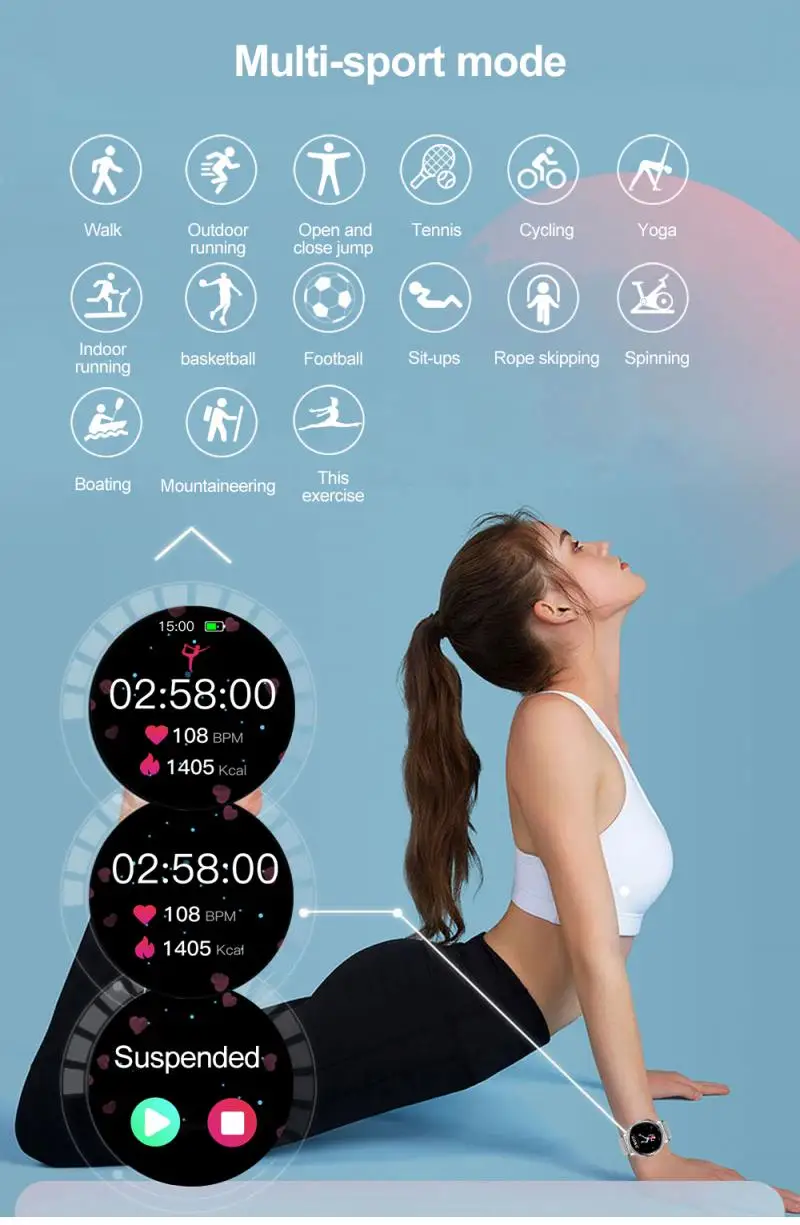 

MK20 Smart Watch 2020 Fitness Bracelet Sleep Monitoring Heart Rate Blood Pressure Intelligent Woman Watch Steel Belt Smartwatch